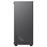Gabinete Acegeek Lumix, preto, vista frontal e lateral