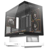Gabinete Aigo Darkflash Floatron F1 na cor branco, vista frontal e lateral