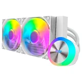 Cooler Aigo Darkflash DG240, branco, vista em perspectiva.