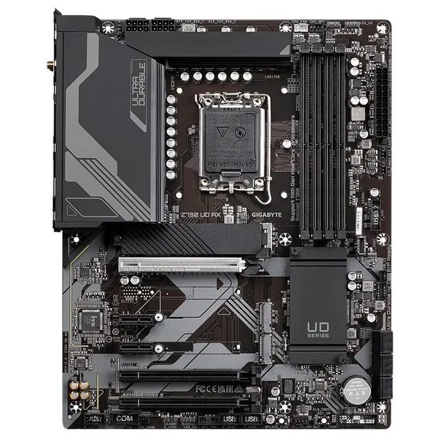 Placa-mãe Gigabyte Z790 UD AX, vista frontal, sem perspectiva