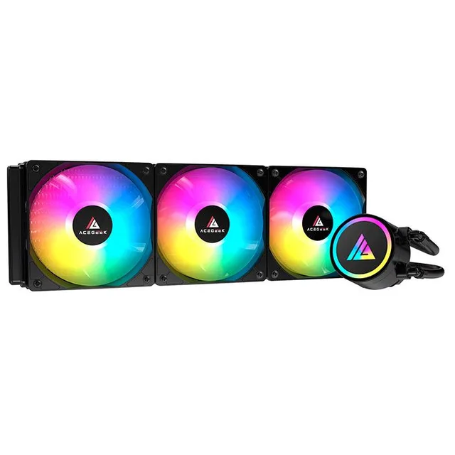 Cooler Acegeek E360, preto, vista em perspectiva.
