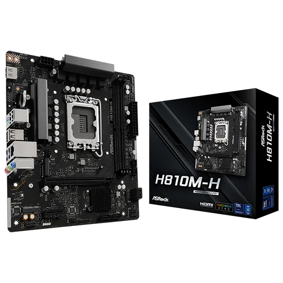 Placa-mãe ASRock H810M-H, vista principal