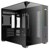 Gabinete Redragon Wideload Horizon, preto, vista frontal e lateral