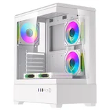 Gabinete Aigo DarkFlash C365 branco, vista frontal e lateral