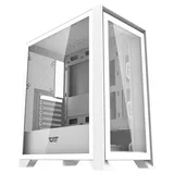 Gabinete Aigo Darkflash DRX70 Glass na cor branco, vista frontal e lateral