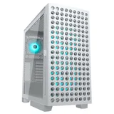Gabinete Cougar Airface Eco RGB branco, vista frontal e lateral