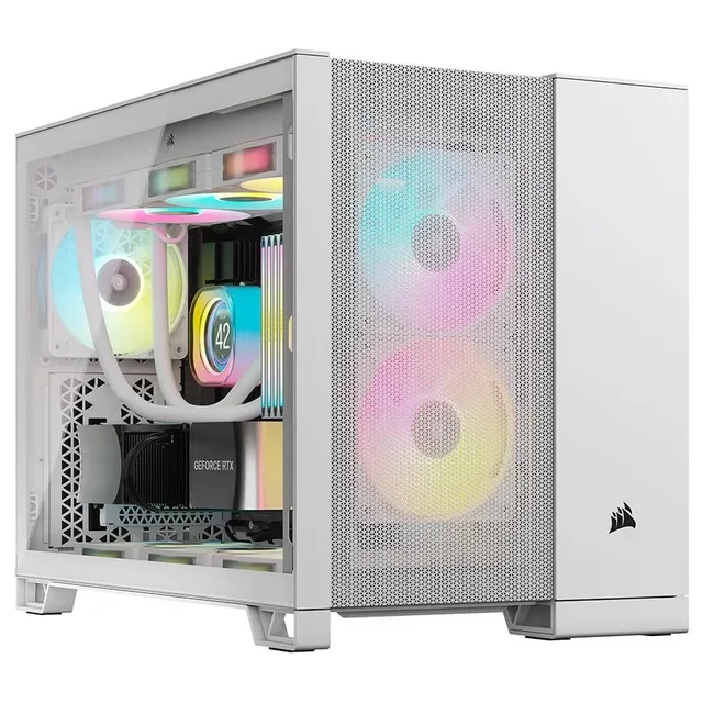 Gabinete Corsair 2500D AIRFLOW, vista frontal e lateral