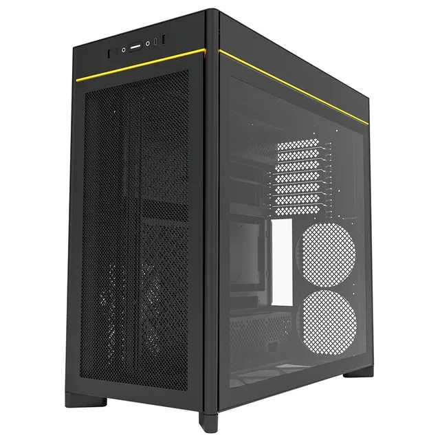Gabinete Montech HS01, vista frontal e lateral