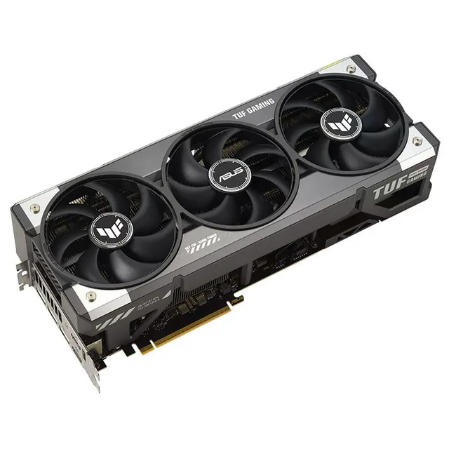 Placa de vídeo ASUS GeForce RTX 5090 TUF Gaming, 32 GB, vista frontal das ventoinhas