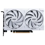 MSI GeForce RTX 5060 8G VENTUS 2X OC WHITE, placa sem embalagem com o lado das ventoinhas visível