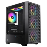 Gabinete Acegeek Matrix, preto, vista frontal e lateral