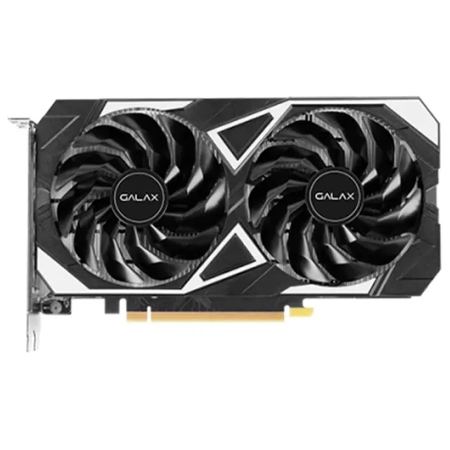 Galax GeForce RTX 3050 EX (DVI), vista frontal das ventoinhas.