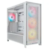 Gabinete Corsair Frame 5000D RS na cor branco, vista frontal e lateral