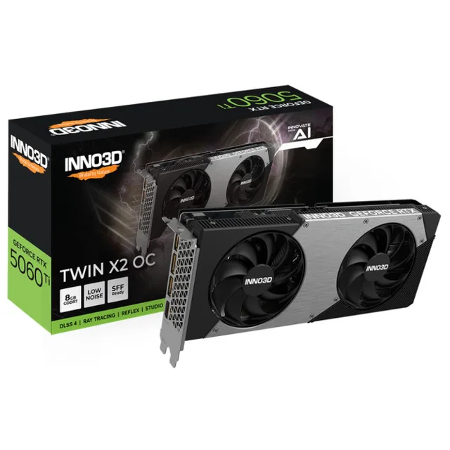 Placa de vídeo Inno3D GeForce RTX 5060 Ti Twin X2 OC, vista principal