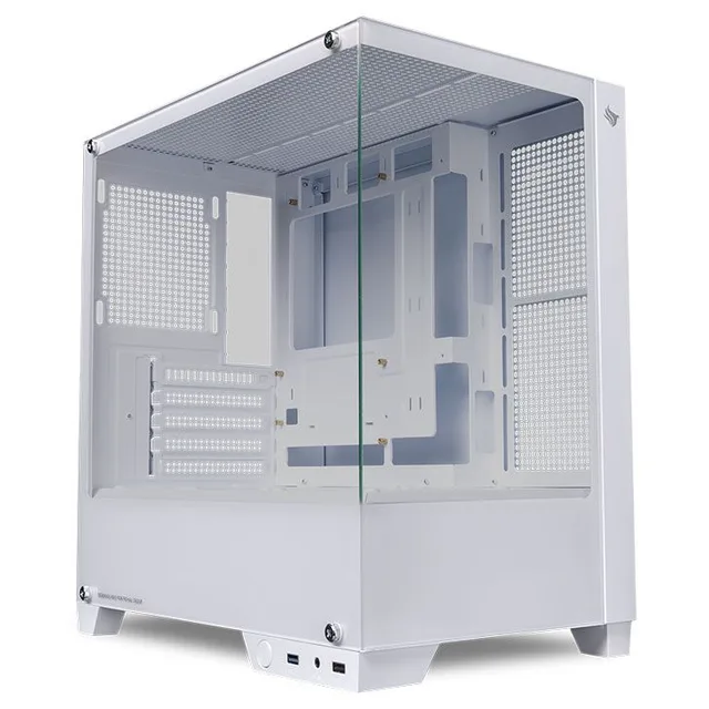 Gabinete Pichau Magpie 4XB na cor branco, vista frontal e lateral