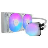 Cooler Cooler Master Elite Liquid 240, branco, vista em perspectiva.