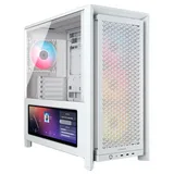 Gabinete Corsair Frame 4000D RS, branco, vista frontal e lateral