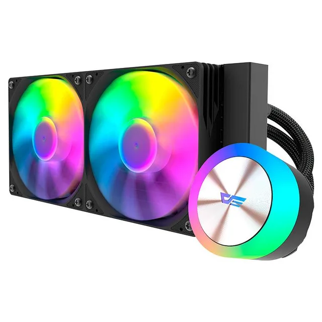 Cooler Aigo Darkflash DG240, preto, vista em perspectiva.