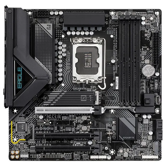 Placa-mãe Gigabyte B860M Eagle Plus WIFI6E, vista frontal