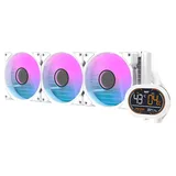 Cooler Aigo Darkflash DH360D, branco, vista em perspectiva.