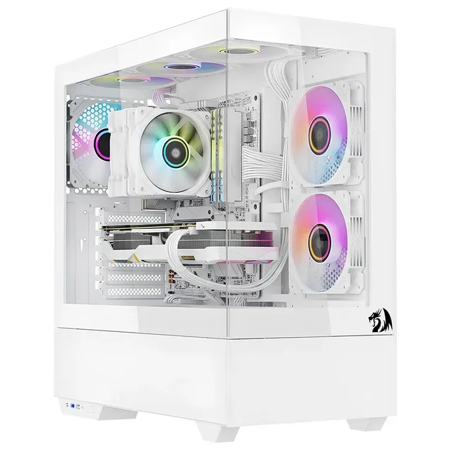 Gabinete Redragon Reflect Pro, vista frontal e lateral