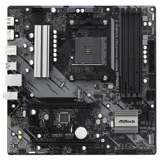 Placa-mãe ASRock B550M Phantom Gaming 4, vista frontal