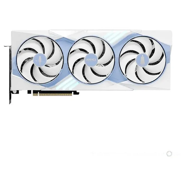 Placa de vídeo MSI GeForce RTX 5070 Ti 16G FRIEREN EDITION OC, 16 GB, vista frontal das ventoinhas