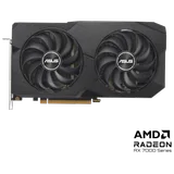 ASUS Dual Radeon RX 7600 OC Edition 8GB, vista frontal das ventoinhas