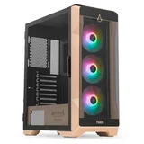 Gabinete Pichau Pouter 3 Assassin's Creed Mirage, variante preto e bege, vista do produto