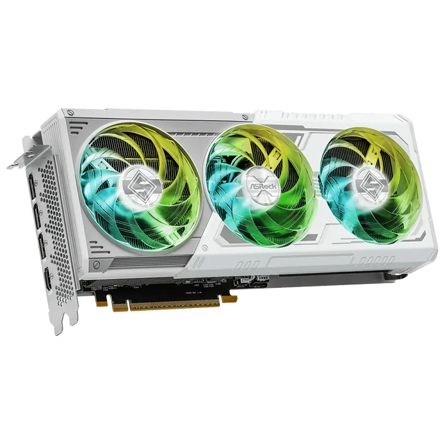 Intel Arc B580 Steel Legend 12GB OC vista frontal com ventoinhas
