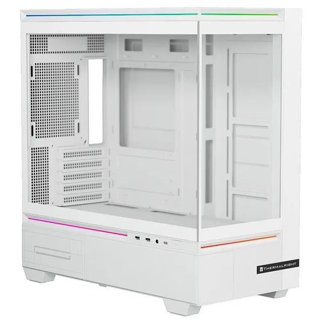 Gabinete Thermalright TL-M10, branco, vista frontal e lateral