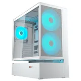 Gabinete Cougar CFV235 Mesh, branco, vista frontal e lateral