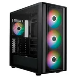 Gabinete Cooler Master Masterbox 600 na cor preto, vista frontal e lateral