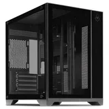 Gabinete Mancer CV100 preto, vista frontal e lateral