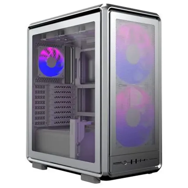 Gabinete Cooler Master MasterFrame 500 Mesh, vista frontal e lateral