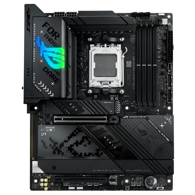 Placa-mãe ASUS ROG STRIX X870-F GAMING WIFI, vista frontal, sem perspectiva