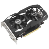 ASUS Dual GeForce RTX 3050 OC Edition 6GB GDDR6, placa sem embalagem com o lado das ventoinhas visível