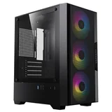 Gabinete Acegeek Stratus Mesh, preto, vista frontal e lateral