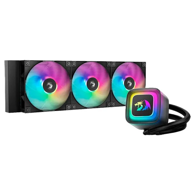 Cooler Redragon X Gamerstorm LE360 RD, vista em perspectiva.