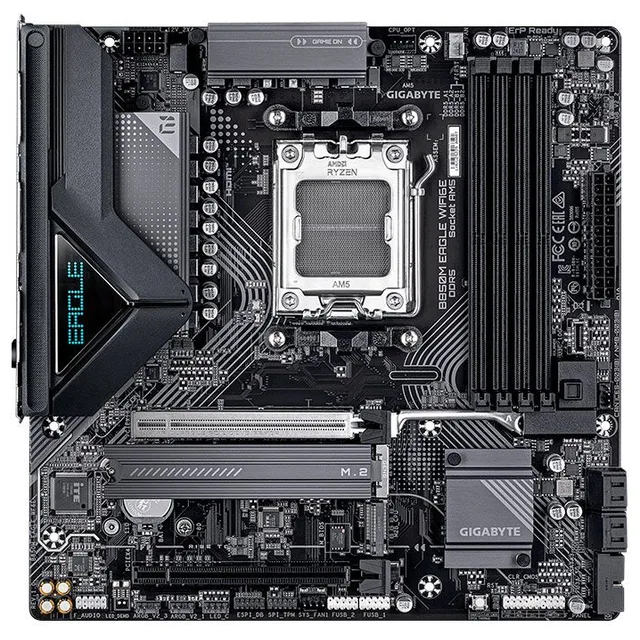 Placa-mãe Gigabyte B850M Eagle WiFi6E, vista frontal