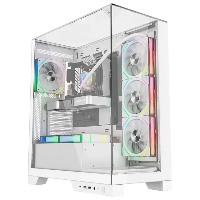 Gabinete Liketec Empire Snow, vista frontal e lateral
