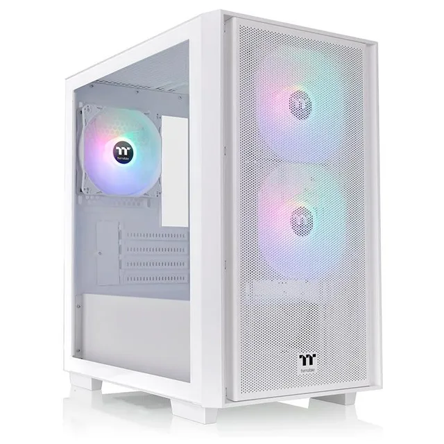 Gabinete Thermaltake Versa H16 TG, branco, vista frontal e lateral