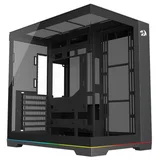 Gabinete Redragon Scalpel, preto, vista frontal e lateral