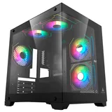 Gabinete Acegeek Vacancy L375 na cor preto, vista frontal e lateral