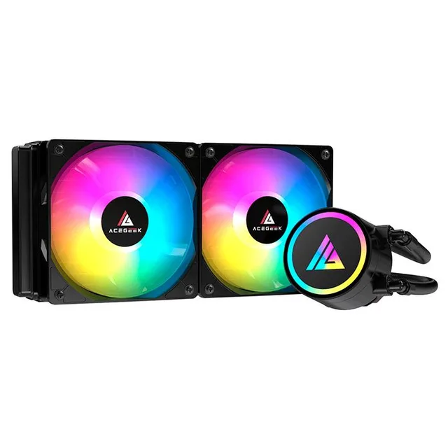 Cooler Acegeek E240, preto, vista em perspectiva.