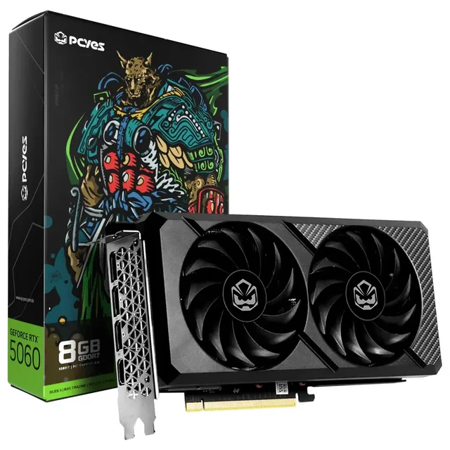 Placa de vídeo PCYes GeForce RTX 5060, vista principal