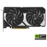 Placa de vídeo ASUS Dual GeForce RTX 5060 OC, vista frontal das ventoinhas