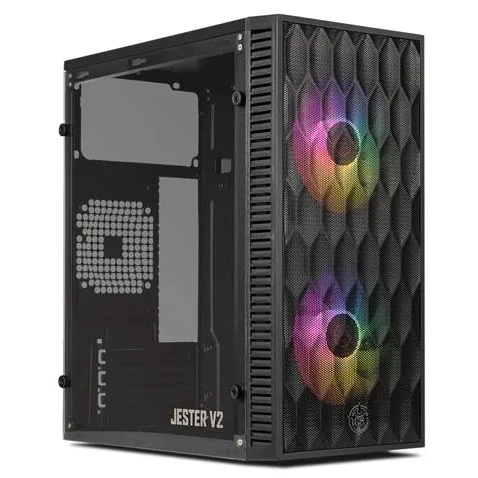 Gabinete TGT Jester V2, variante Preto, vista principal