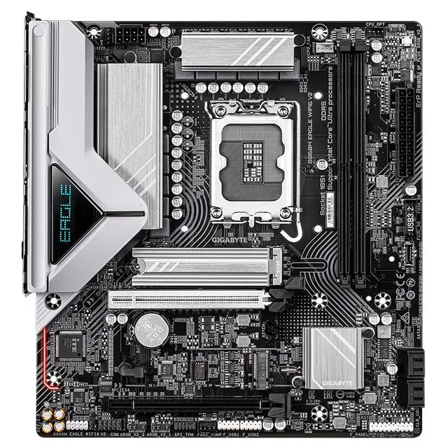 Placa-mãe Gigabyte B860M Eagle WIFI6 V2, vista frontal