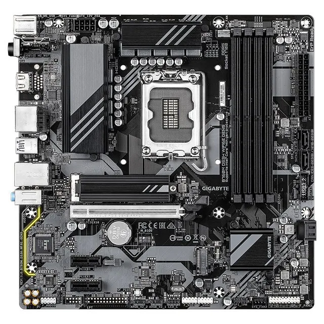 Placa-mãe Gigabyte B760M DS3H WiFi6E Gen5, vista frontal